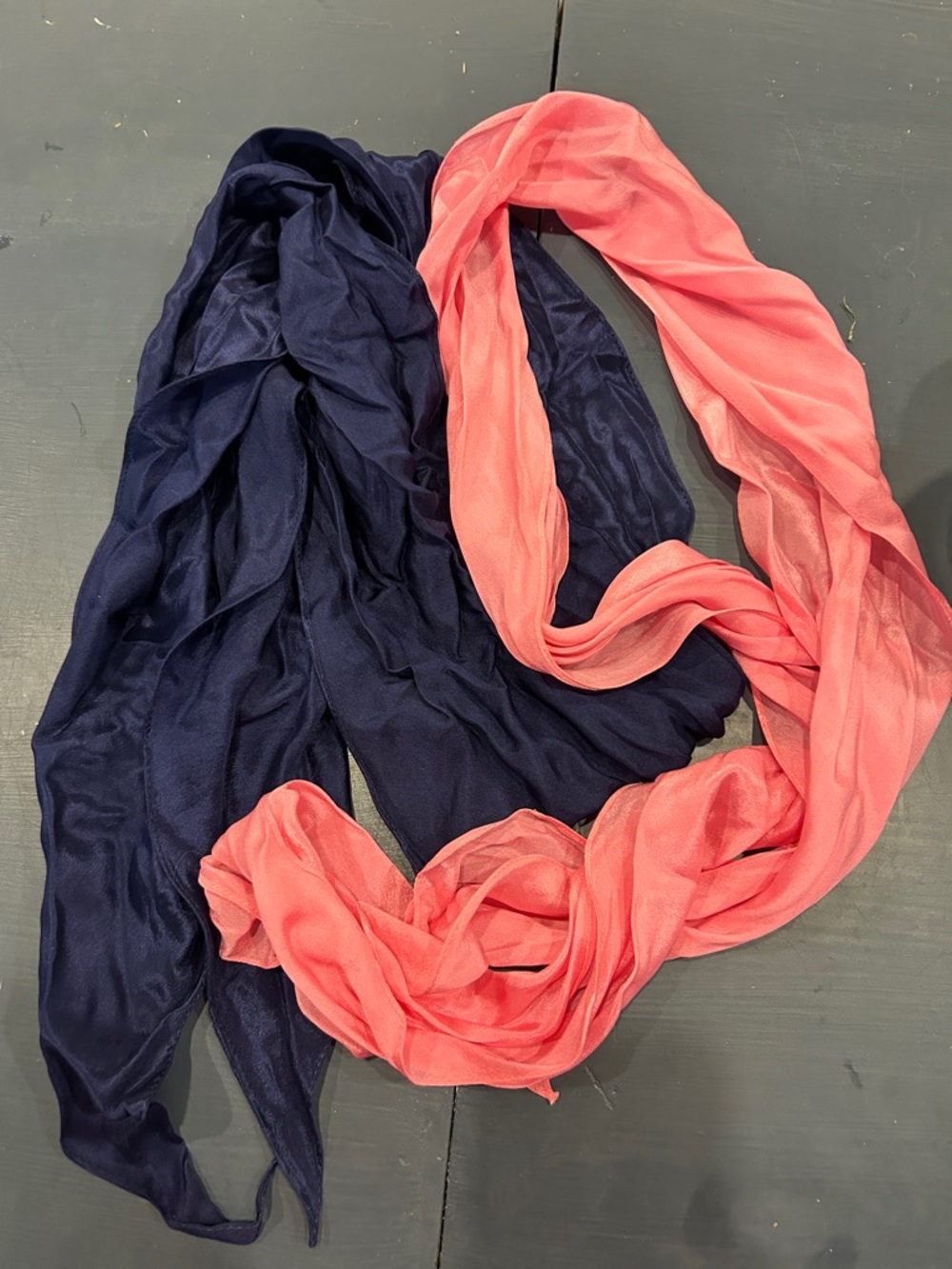 Navy and Coral Lightweight Women's Scarves - Fashion Accessory
